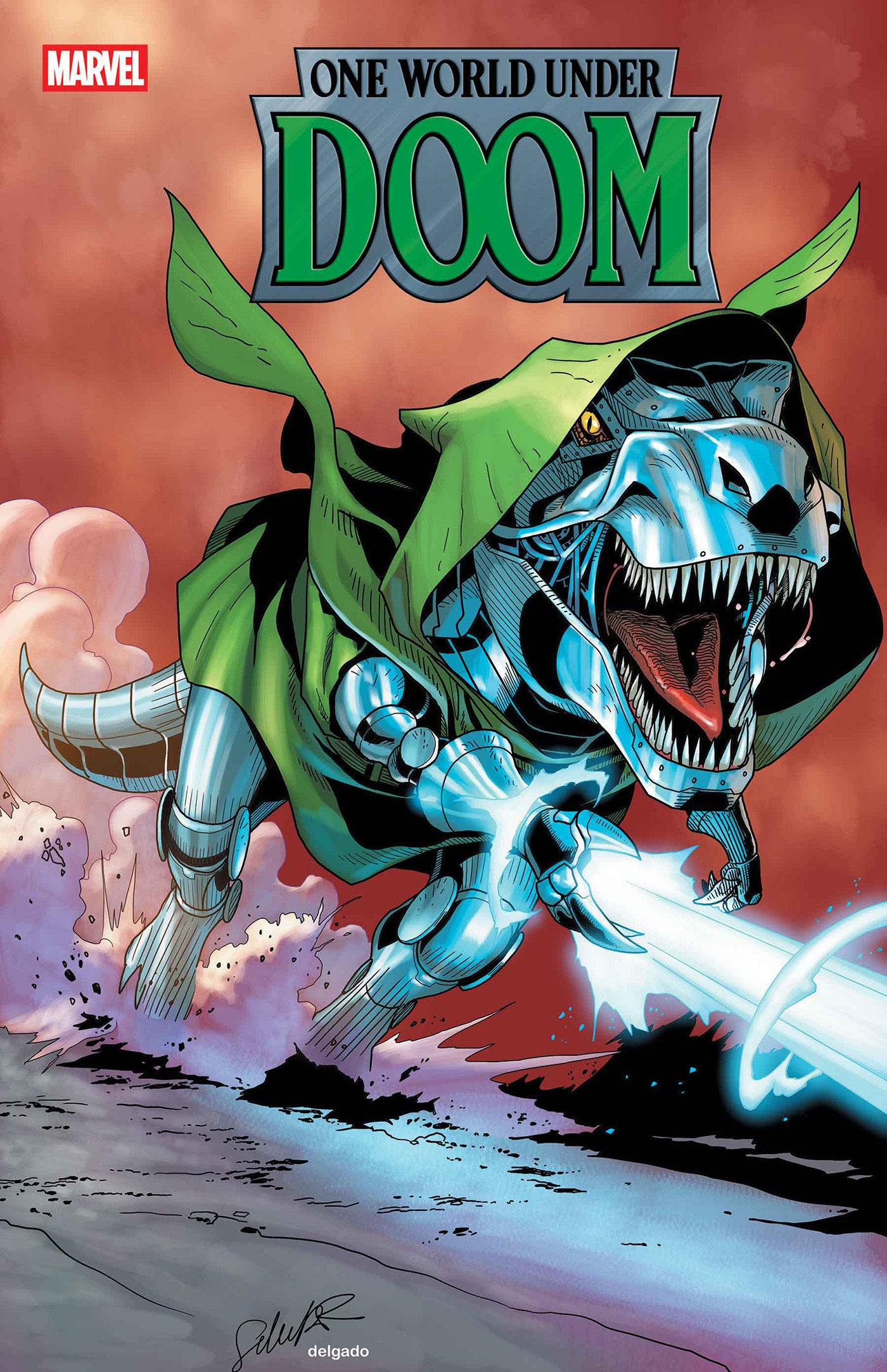 One World Under Doom #8 Salvador Larroca Doomasaur Variant