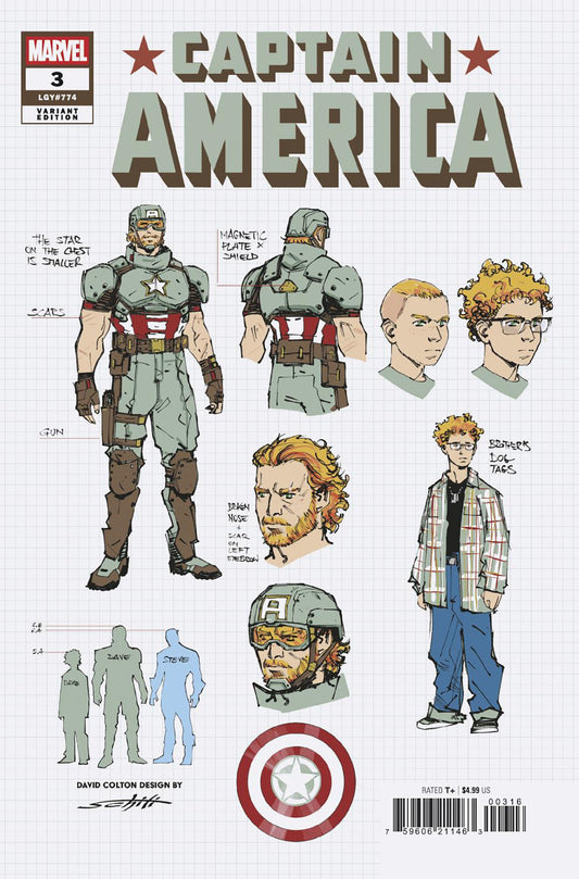 Captain America #3 Valerio Schiti Design Variant 1:10