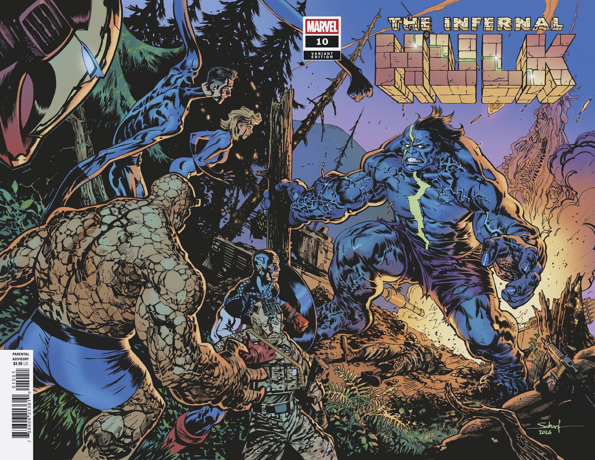 Infernal Hulk #10 Cover E - Jonas Scharf Wraparound Battle Variant