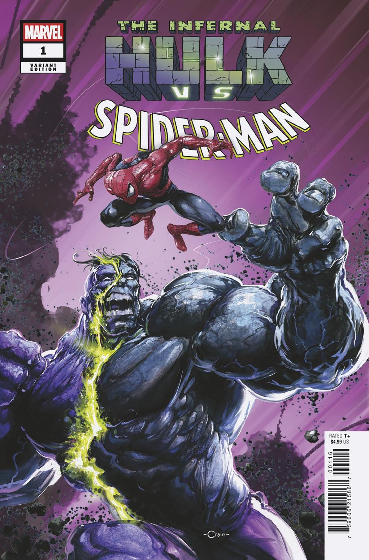 INFERNAL HULK VS. SPIDER-MAN #1 CLAYTON CRAIN 1:25 VARIANT (PRESALE 11/4/26)