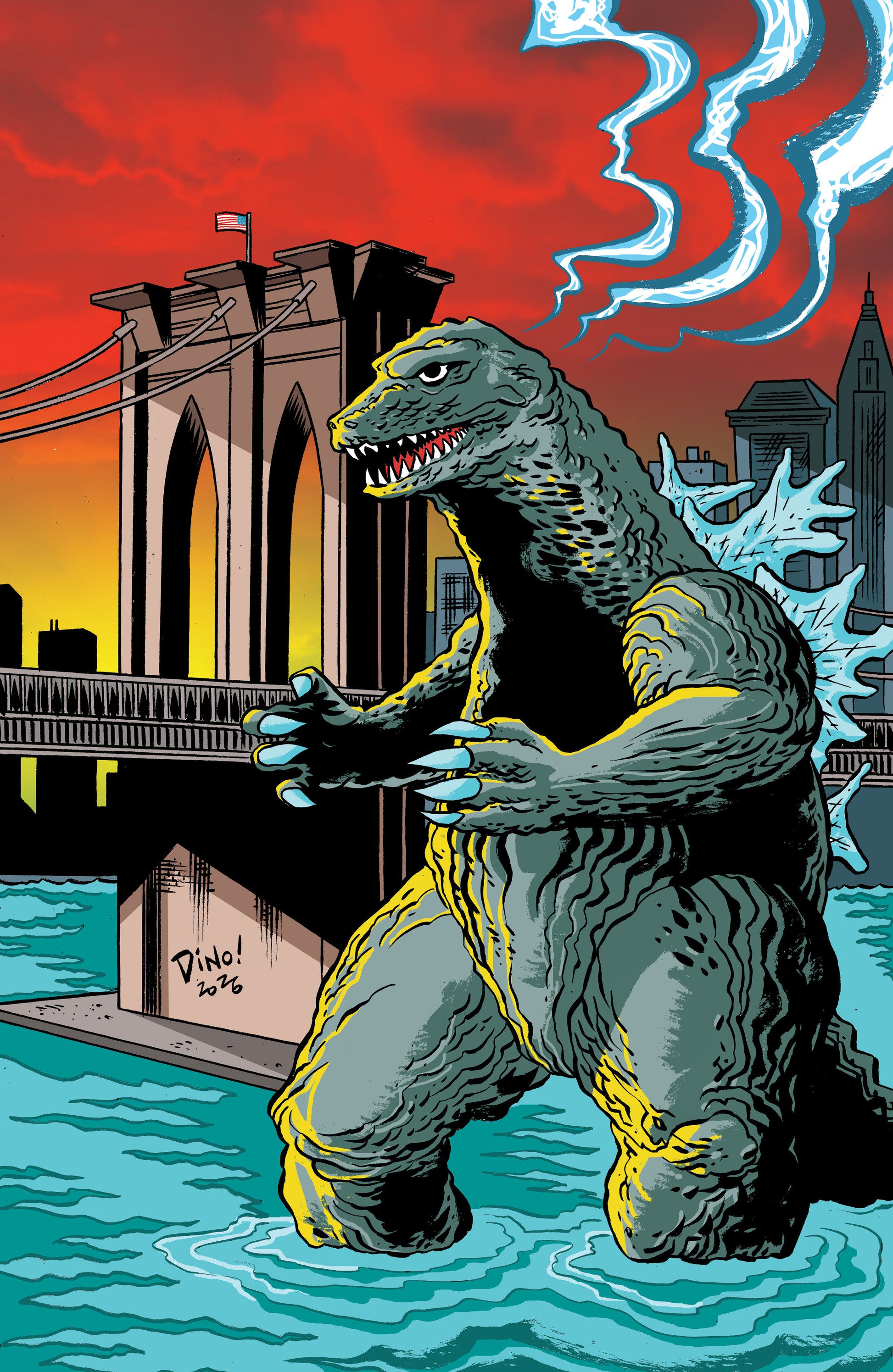Godzilla Vs. America: New York City Variant RI (10) (Haspiel Full Art) 1:10 (PRESALE 9/23/26)