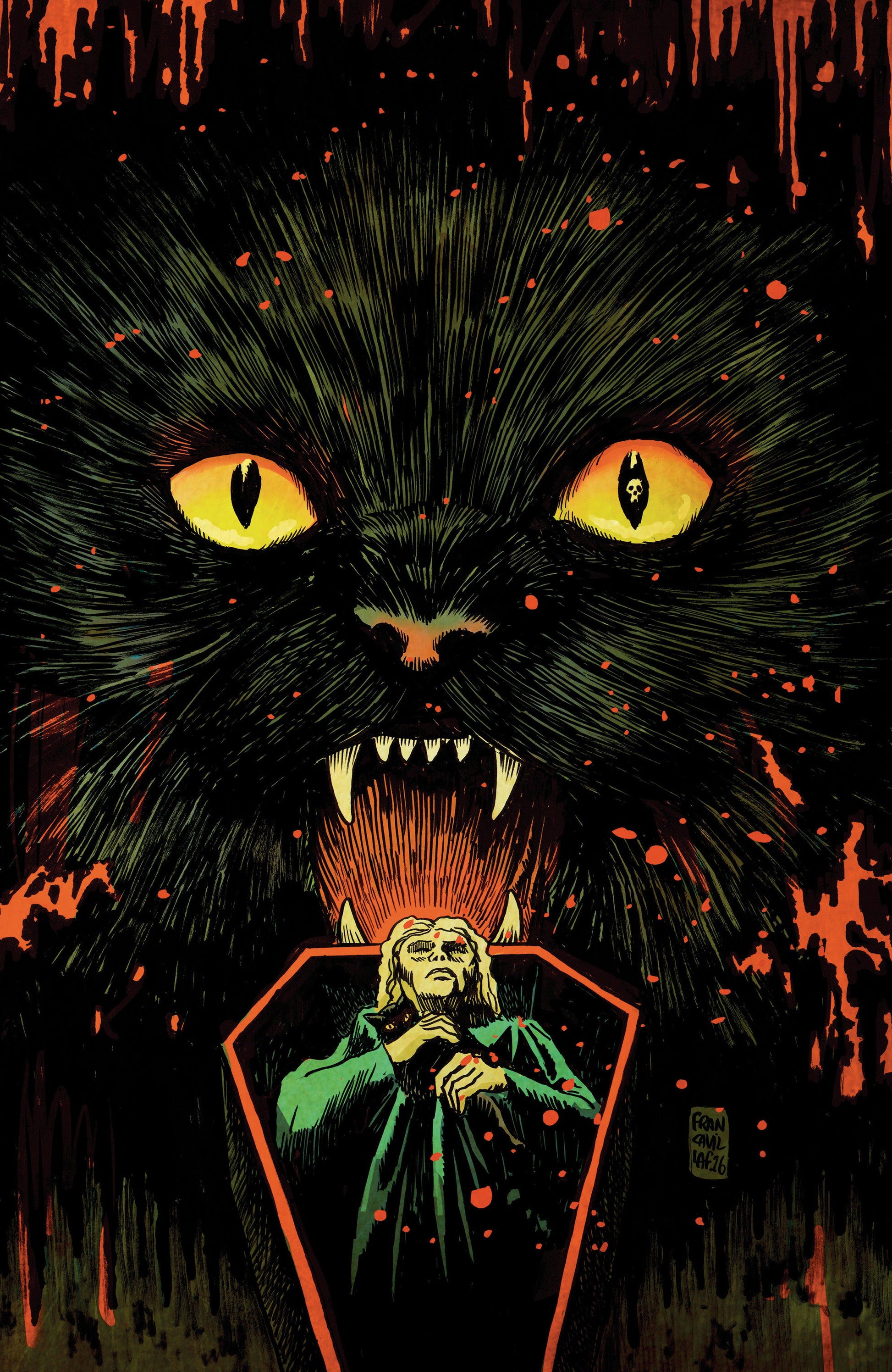 Stuff of Nightmares: The Cat in the Coffin #1 Cover D - D Glow in the Dark Variant (Full Art Francavilla)