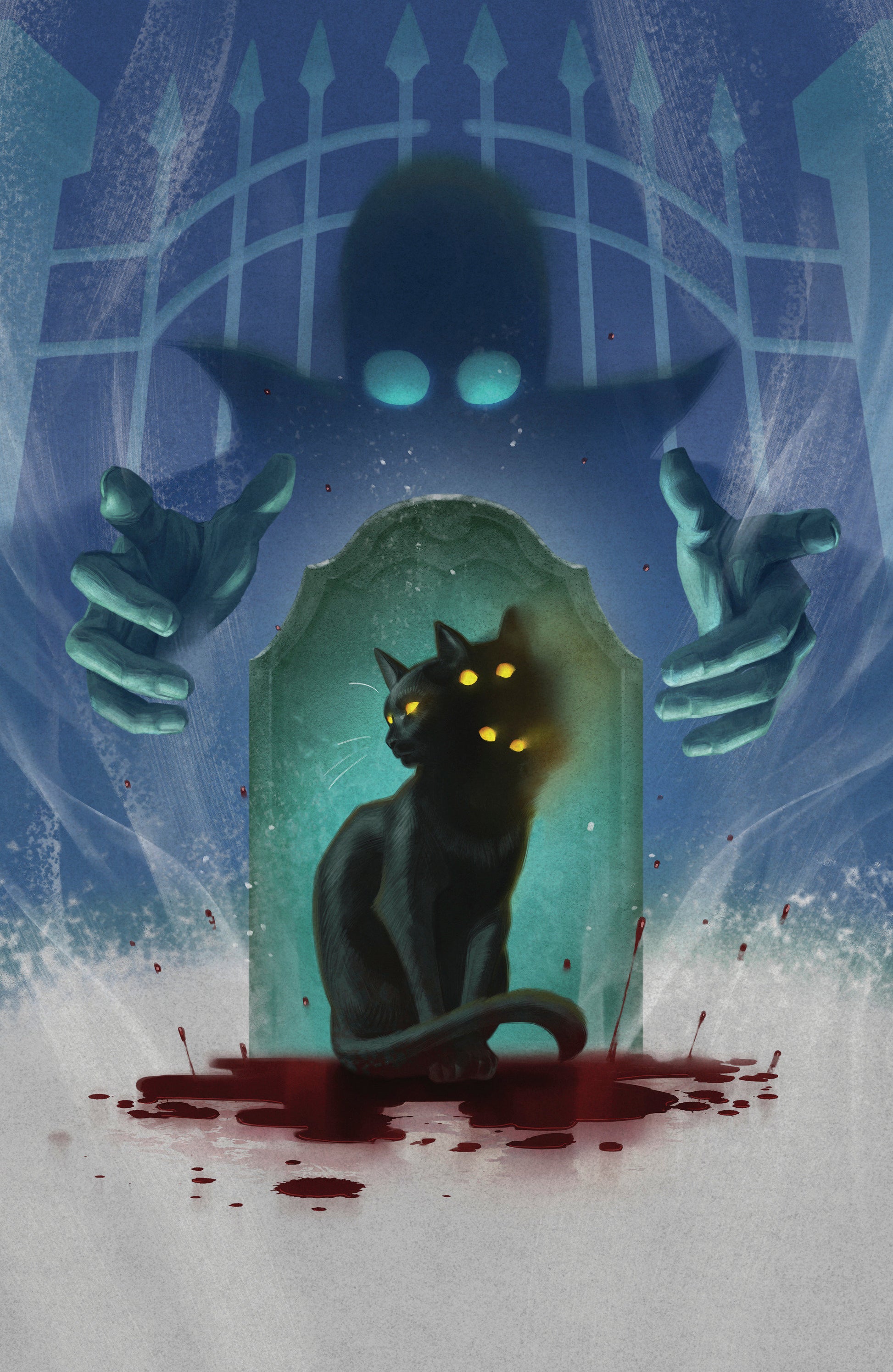 Stuff of Nightmares: The Cat in the Coffin #1 Cover E - E Glow in the Dark Variant (Full Art Glow in the Dark, Murakami)