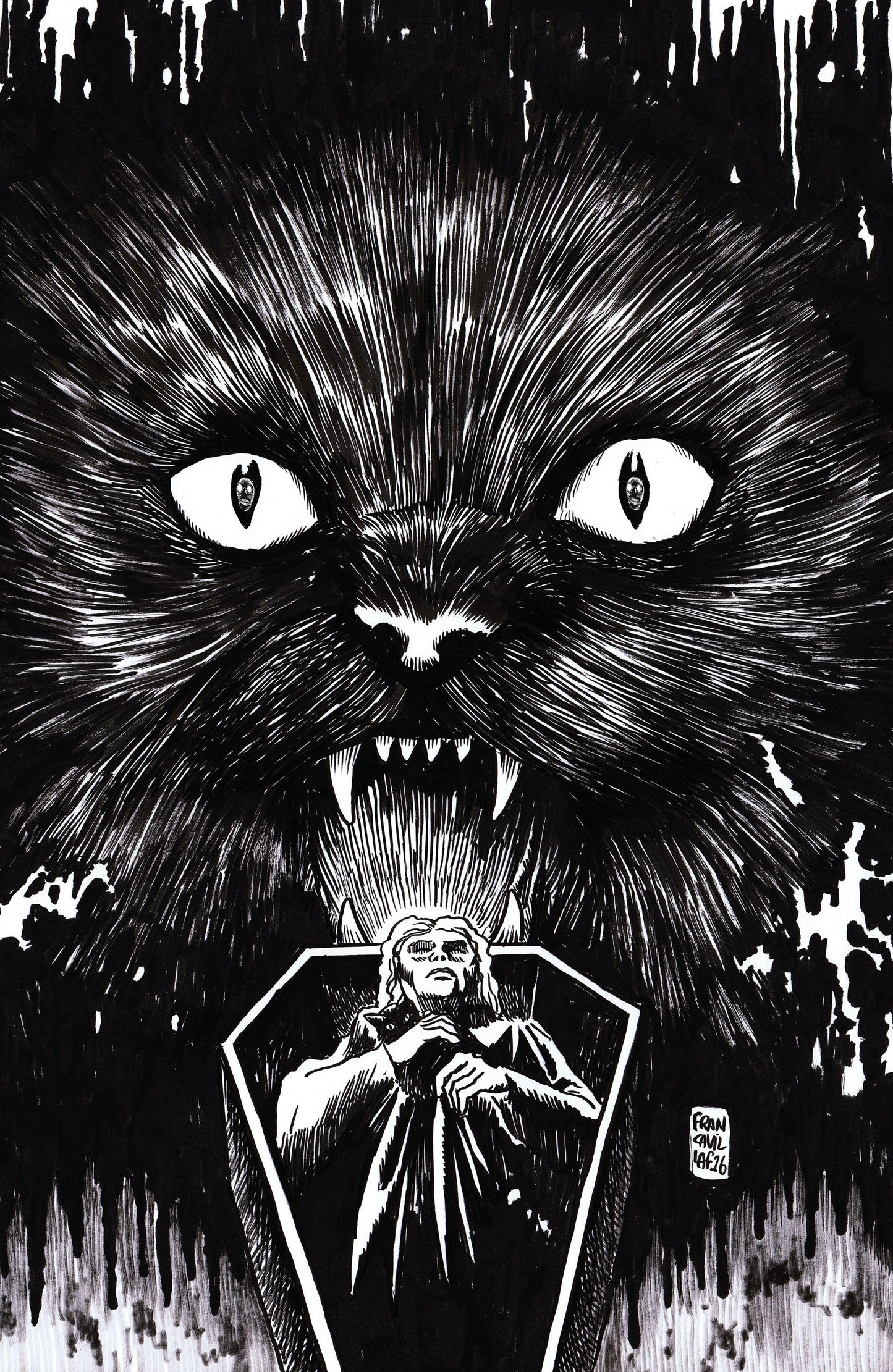 Stuff of Nightmares: The Cat in the Coffin #1 Cover I - I Unlimited Variant (Full Art Francavilla)
