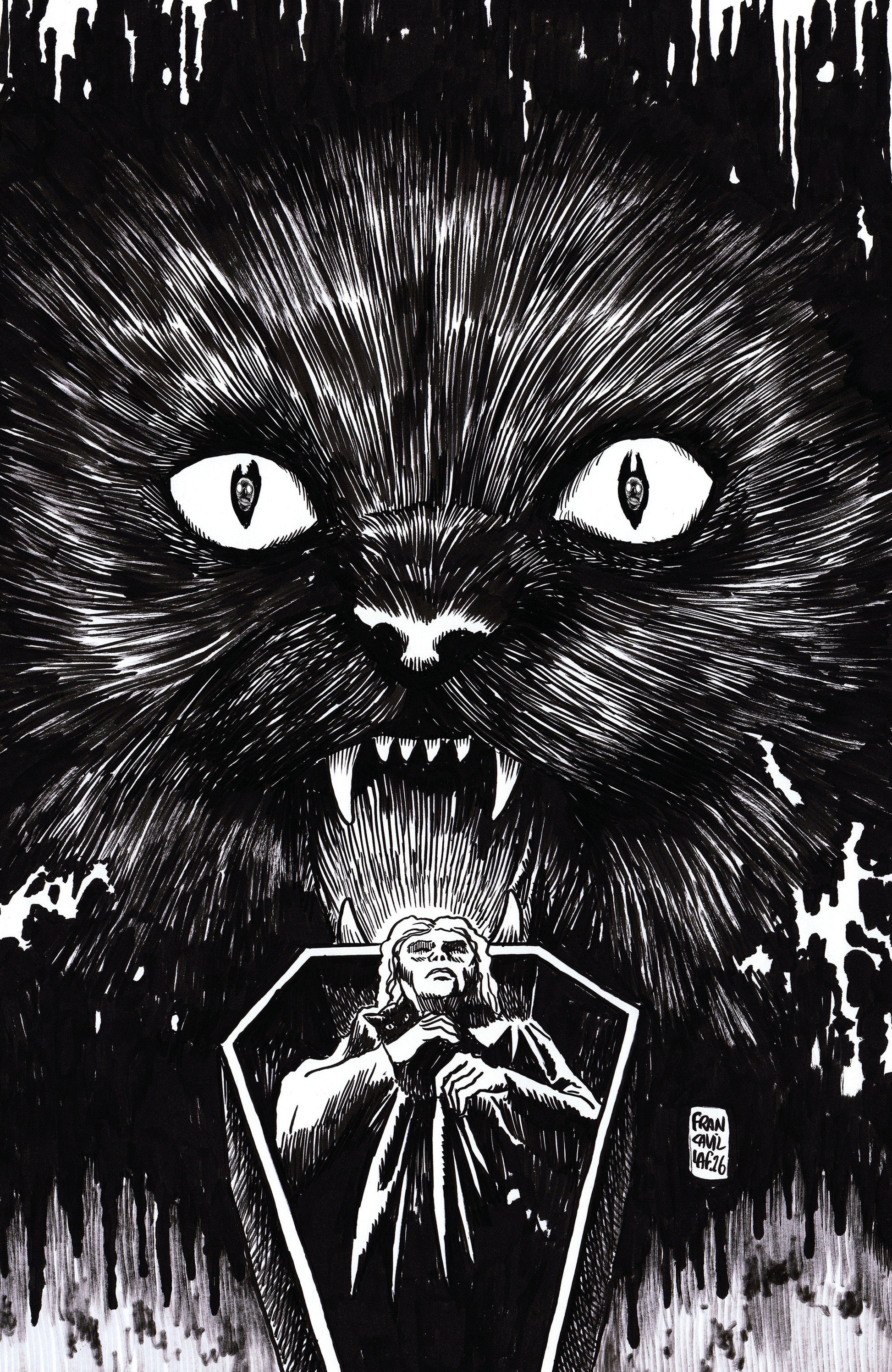 Stuff of Nightmares: The Cat in the Coffin #1 Cover I - I Unlimited Variant (Full Art Francavilla)