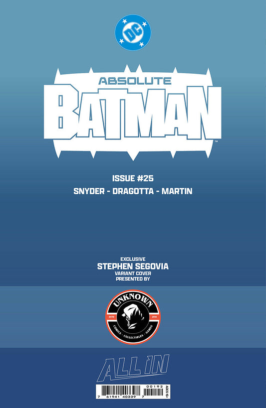 ABSOLUTE BATMAN #25 CONNECTING COVER A STEPHEN SEGOVIA EXCLUSIVE VIRGIN VAR (10/28/2026)