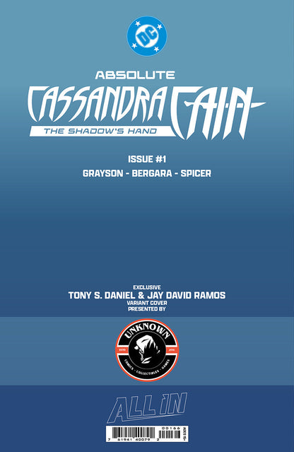 ABSOLUTE CASSANDRA CAIN THE SHADOW'S HAND #1 (ONE SHOT) TONY DANIEL EXCLUSIVE VIRGIN VAR (09/09/2026) (09/16/2026)