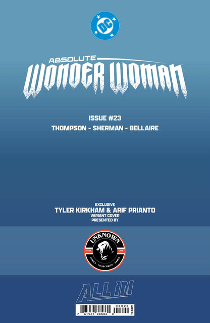 ABSOLUTE WONDER WOMAN #23 TYLER KIRKHAM BATTLE DAMAGED EXCLUSIVE VIRGIN VAR (08/26/2026)