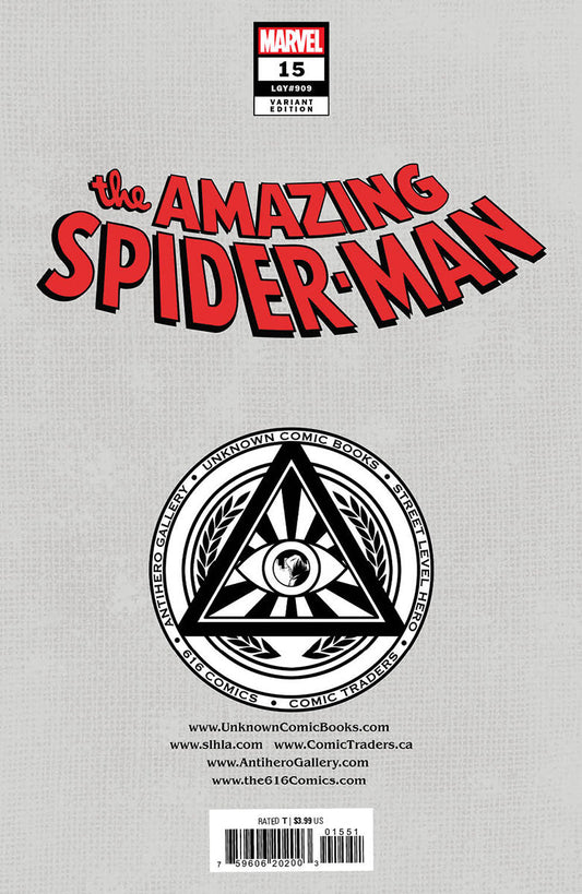 AMAZING SPIDER-MAN #15 [DWB] UNKNOWN COMICS R1C0 EXCLUSIVE VIRGIN VAR (12/14/2022)