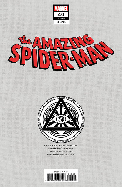 AMAZING SPIDER-MAN #40 [GW] UNKNOWN COMICS NATHAN SZERDY EXCLUSIVE VIRGIN VAR (12/20/2023)
