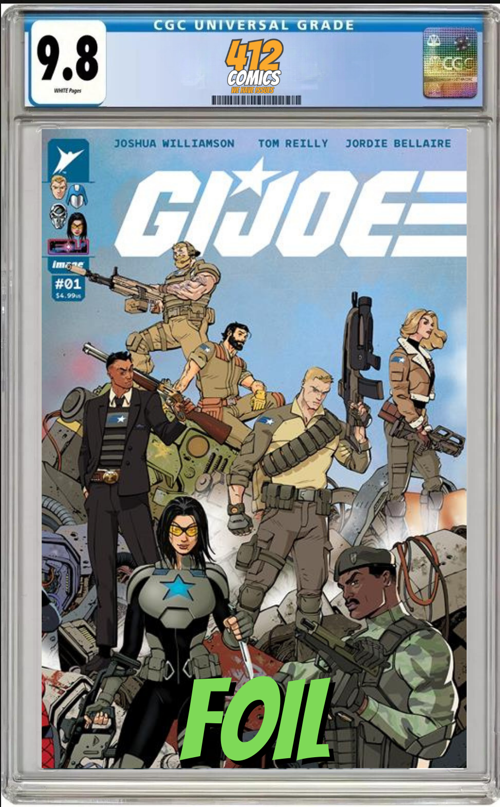 GI JOE #1 CVR P TOM REILLY WRAPAROUND FOIL VAR (CGC 9.8 PRESALE)