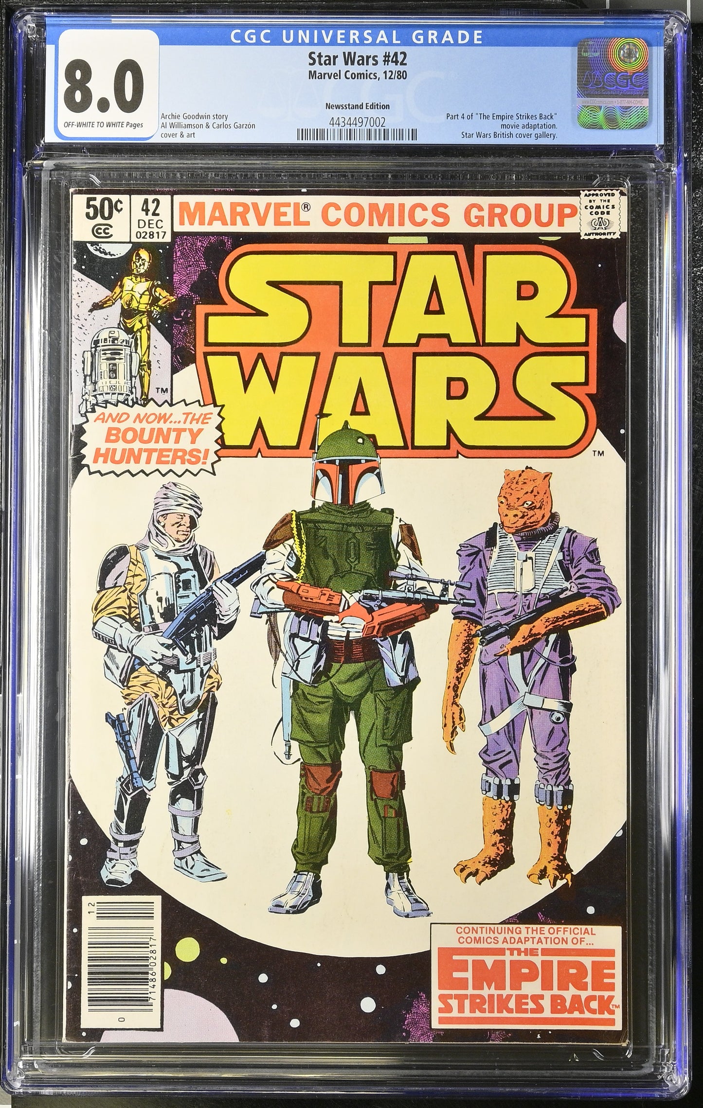 Star Wars #42 CGC 8.0, Newsstand, OW/W PAGES