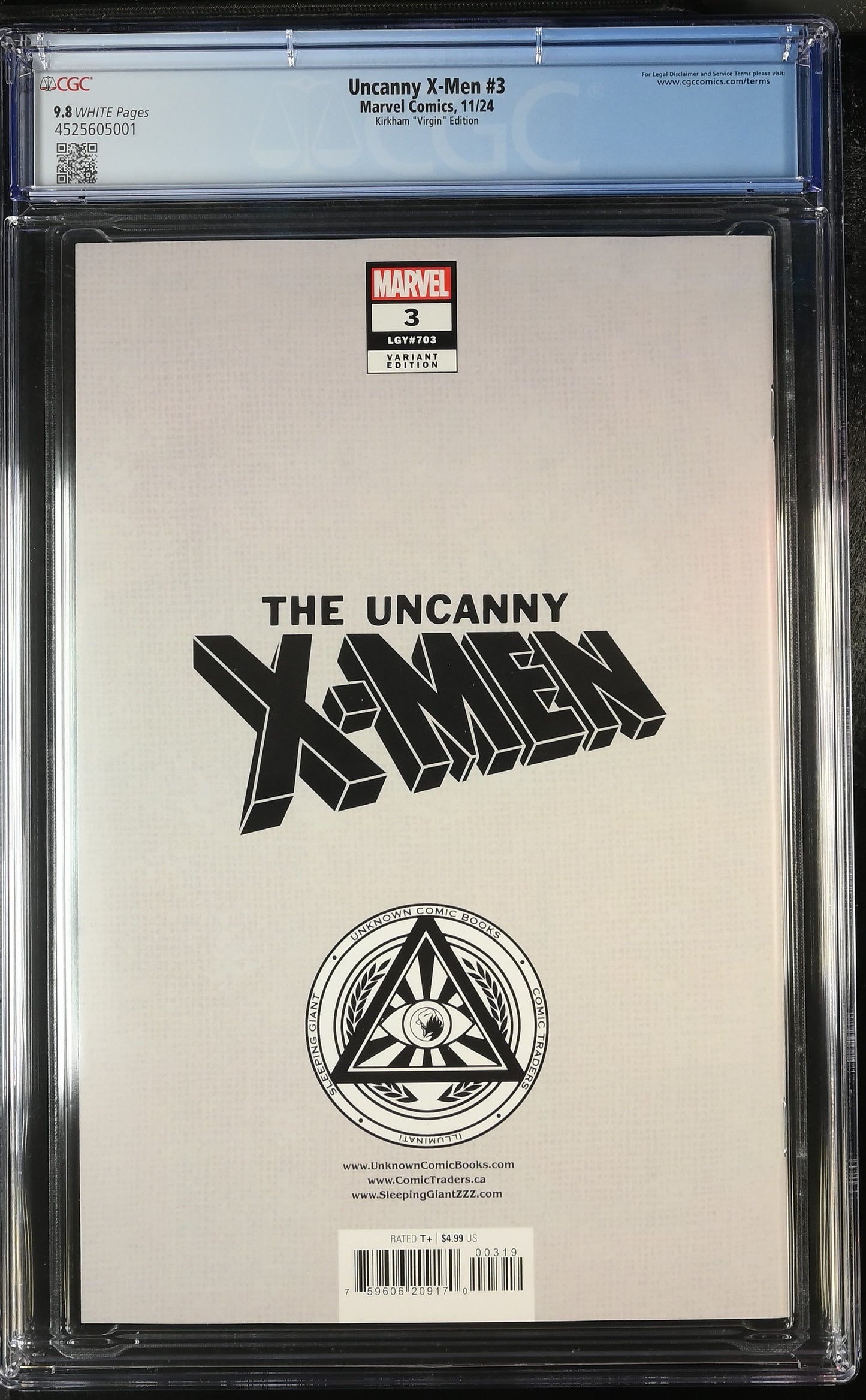 Uncanny X-Men 3 11/24 Marvel Comics Kirkham Virgin - CGC 9.8