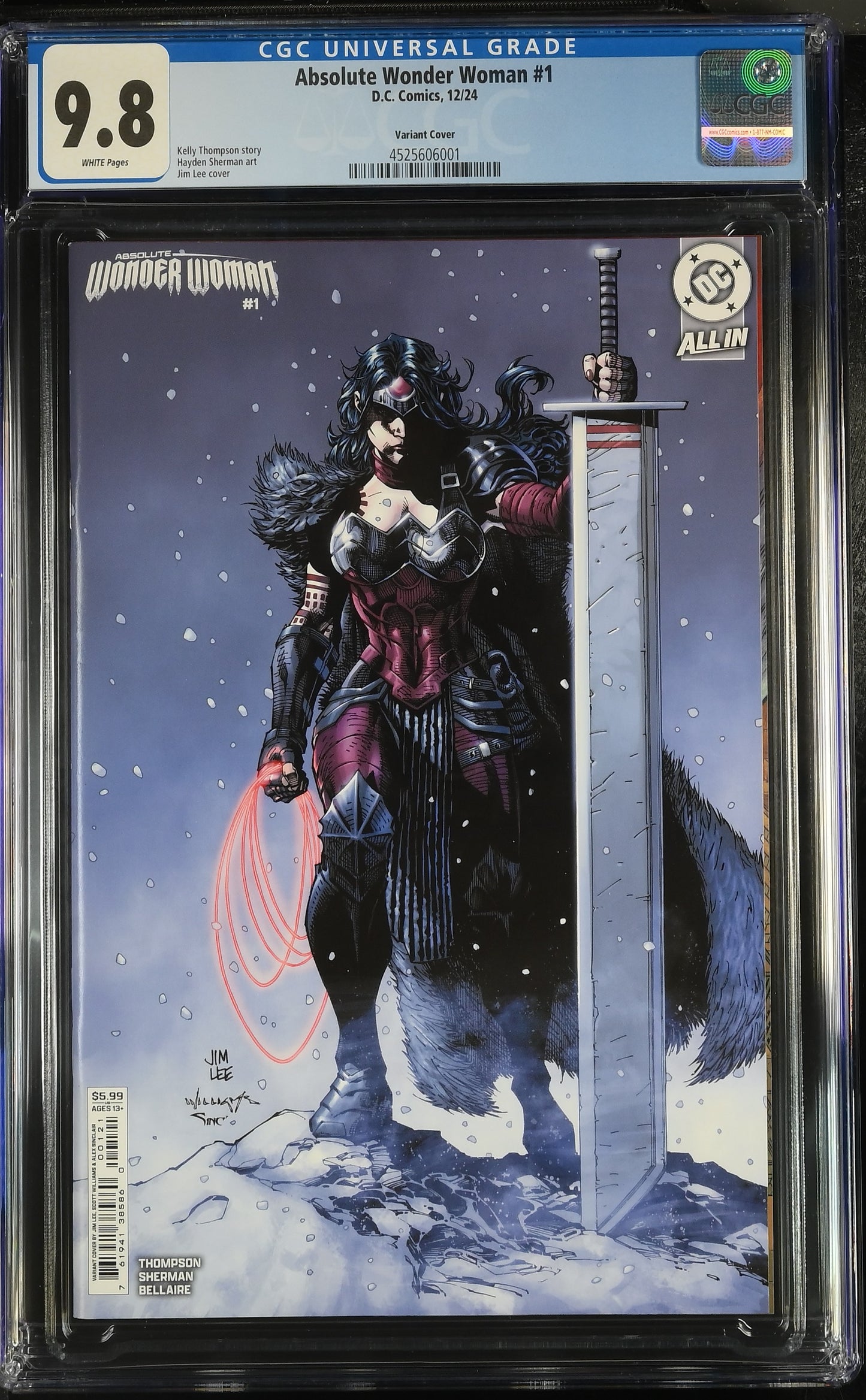 ABSOLUTE WONDER WOMAN #1 JIM LEE COVER 1ST PRINT - CGC 9.7