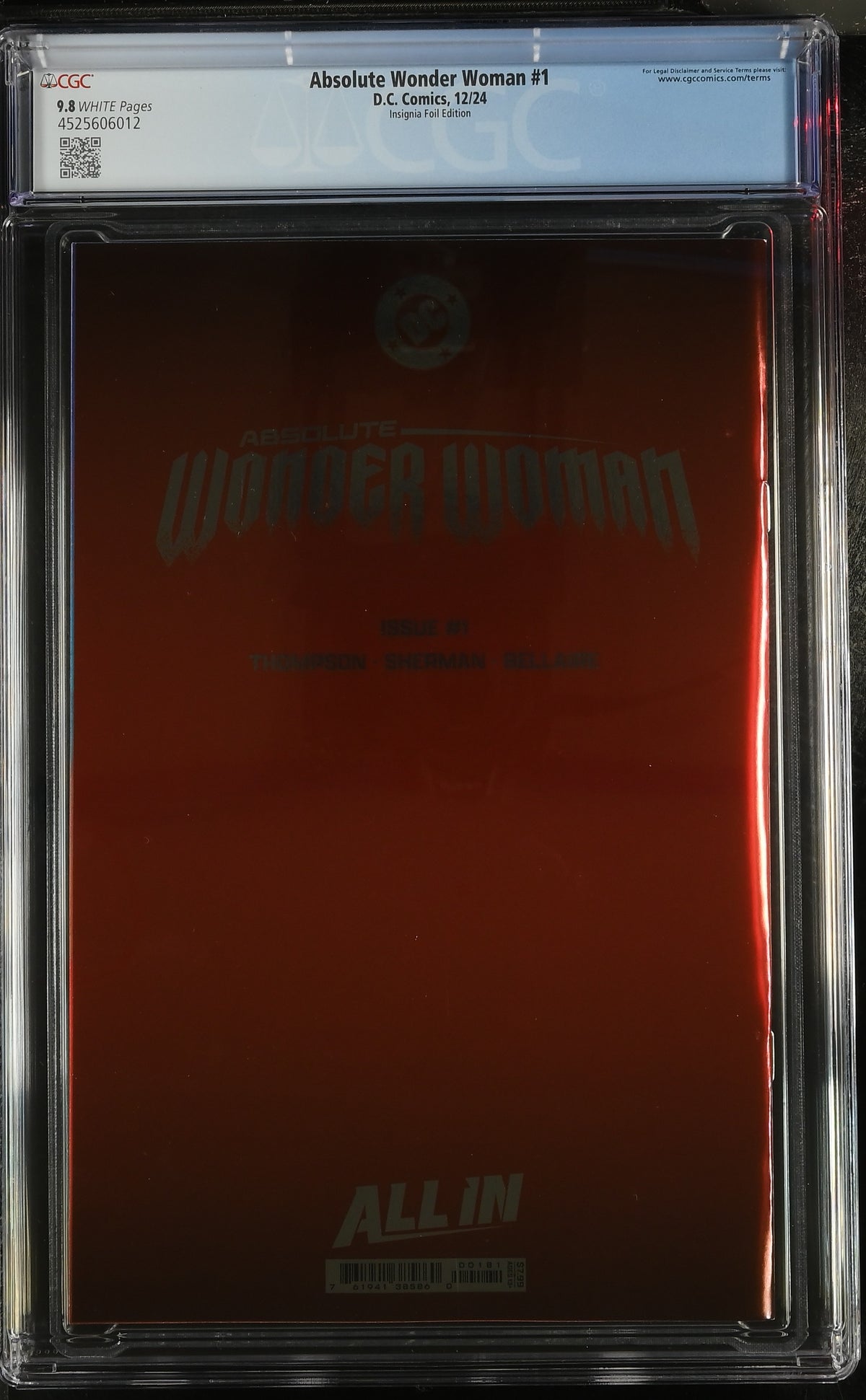 ABSOLUTE WONDER WOMAN #1 CVR E LOGO DESIGN FOIL - CGC 9.8