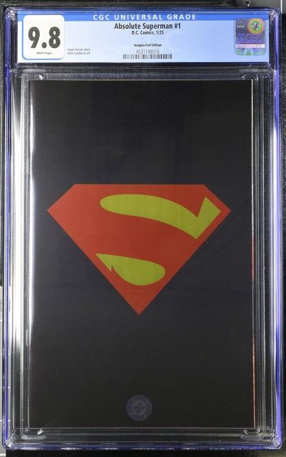 ABSOLUTE SUPERMAN #1 CVR E LOGO DESIGN FOIL - CGC 9.8