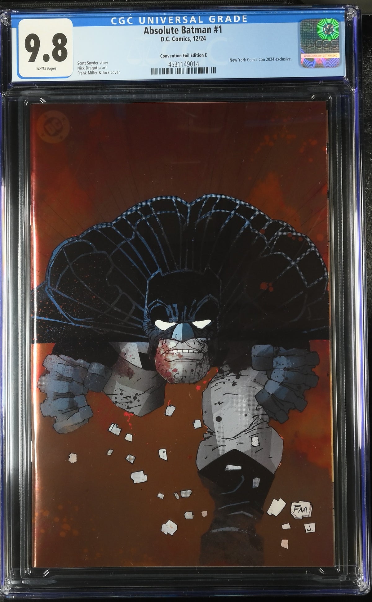 ABSOLUTE BATMAN #1 MILLER FOIL 1ST PRINT NYCC - CGC 9.8