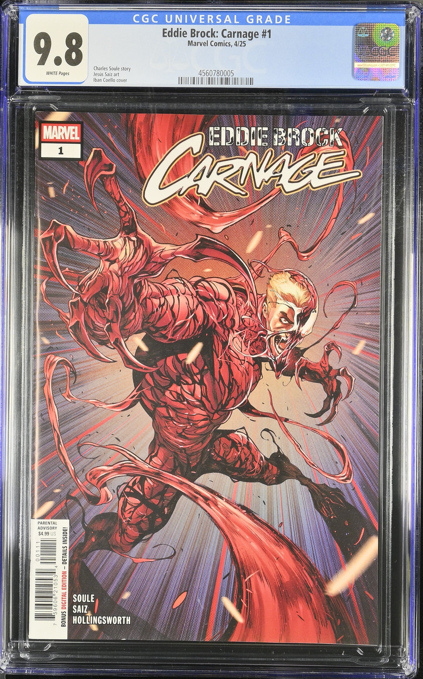 EDDIE BROCK: CARNAGE #1 - CGC 9.8