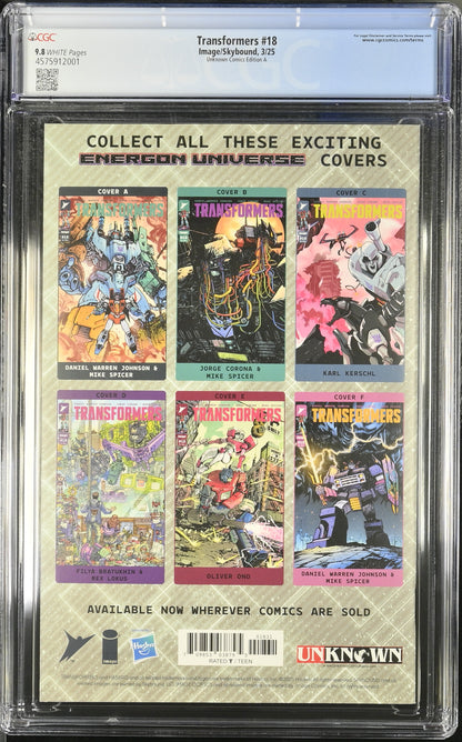 Transformers #18 Jay Anacleto Exclusive Virgin (CGC 9.8)