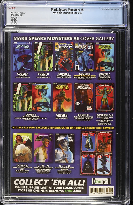 MARK SPEARS MONSTERS #5 CVR A THE FIGHT CGC 9.8