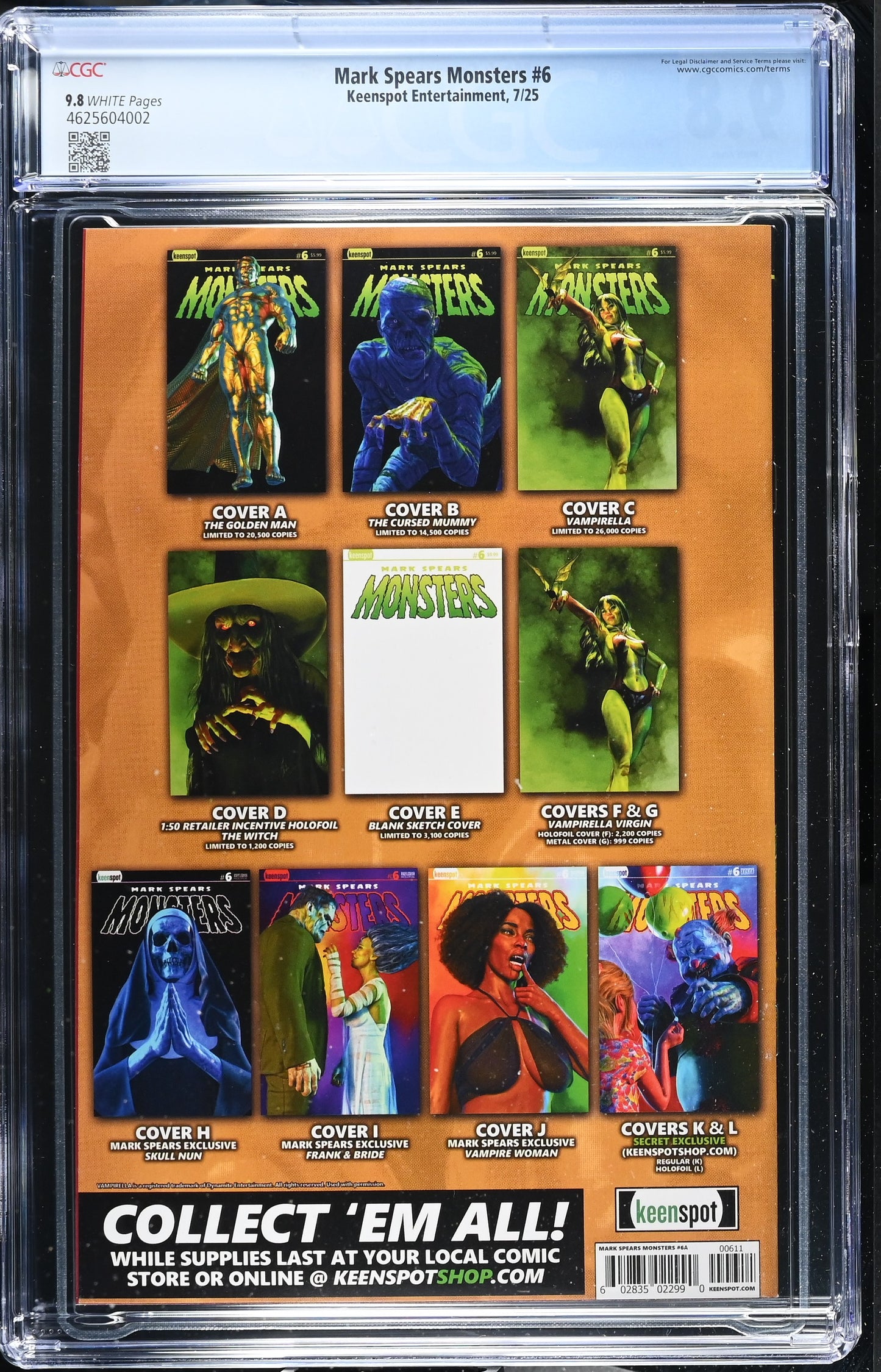 MARK SPEARS MONSTERS #6 CVR A CGC 9.8