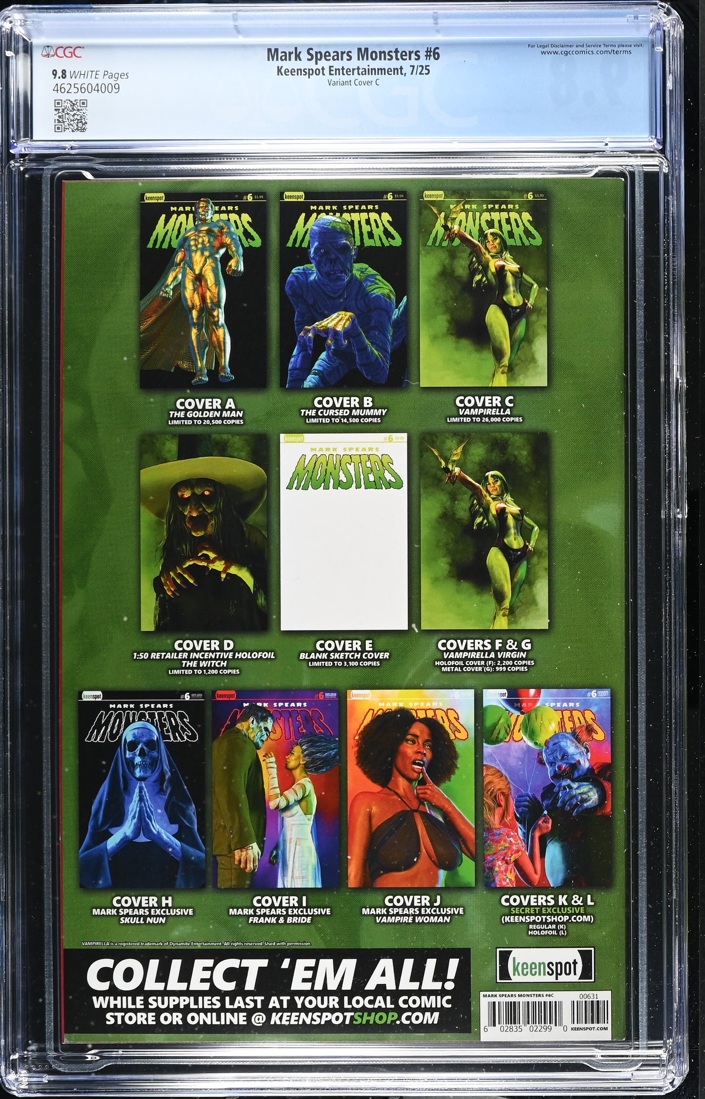 MARK SPEARS MONSTERS #6 CVR C VAMPIRELLA CGC 9.8
