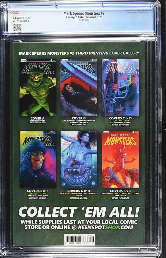 MARK SPEARS MONSTERS #2 Third Printing - CGC 9.8