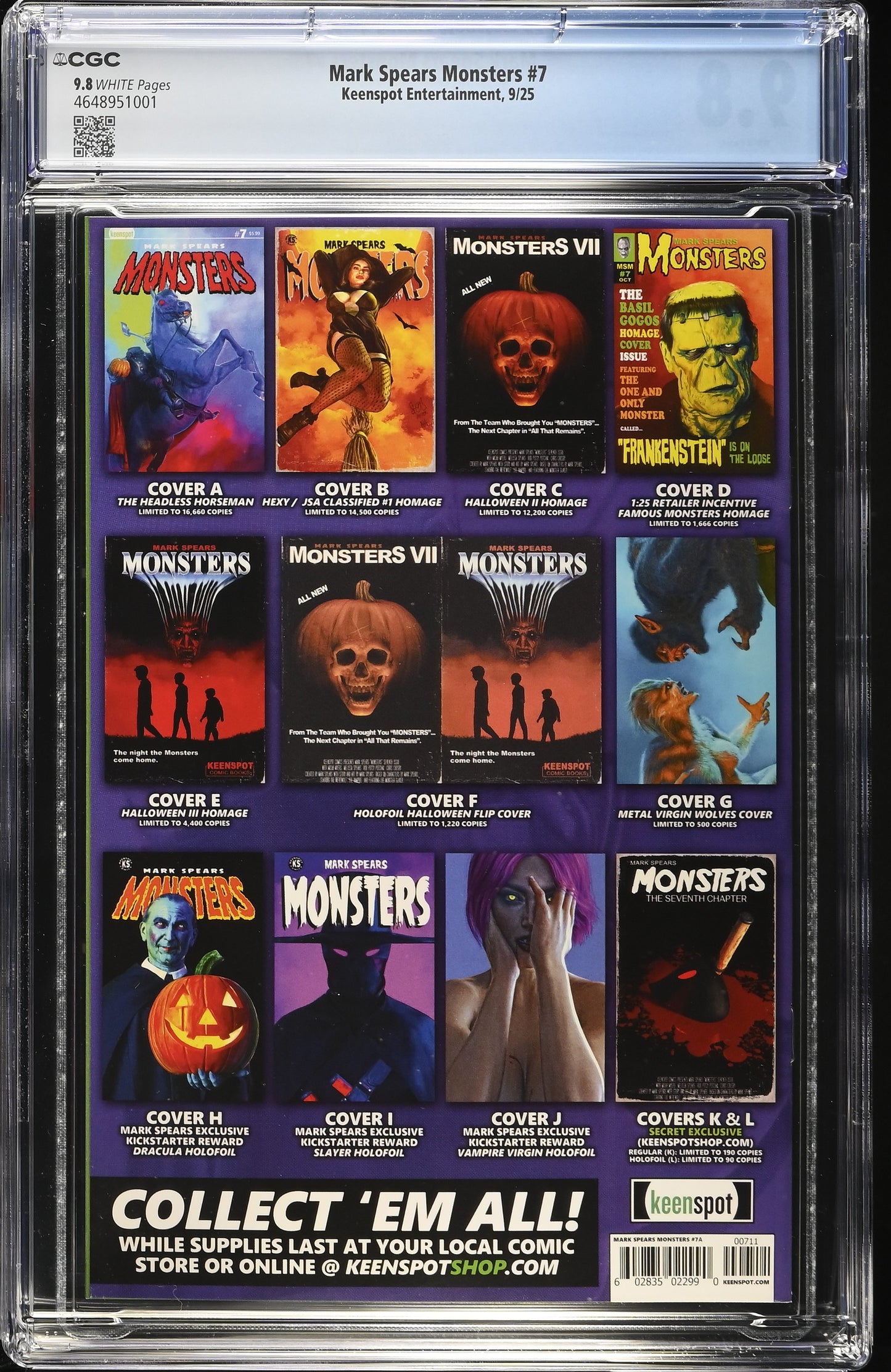 MARK SPEARS MONSTERS #7 CVR A - CGC 9.8