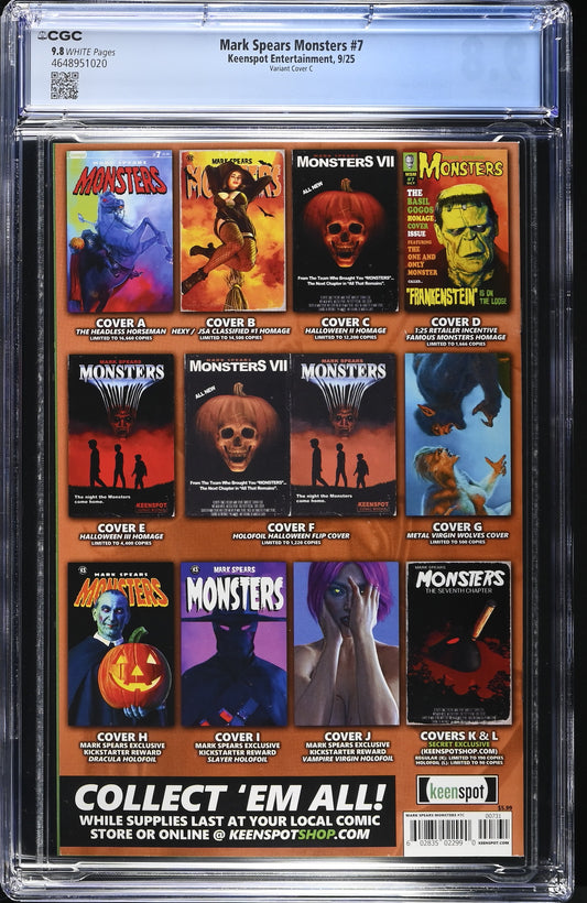 MARK SPEARS MONSTERS #7 CVR C CGC 9.8