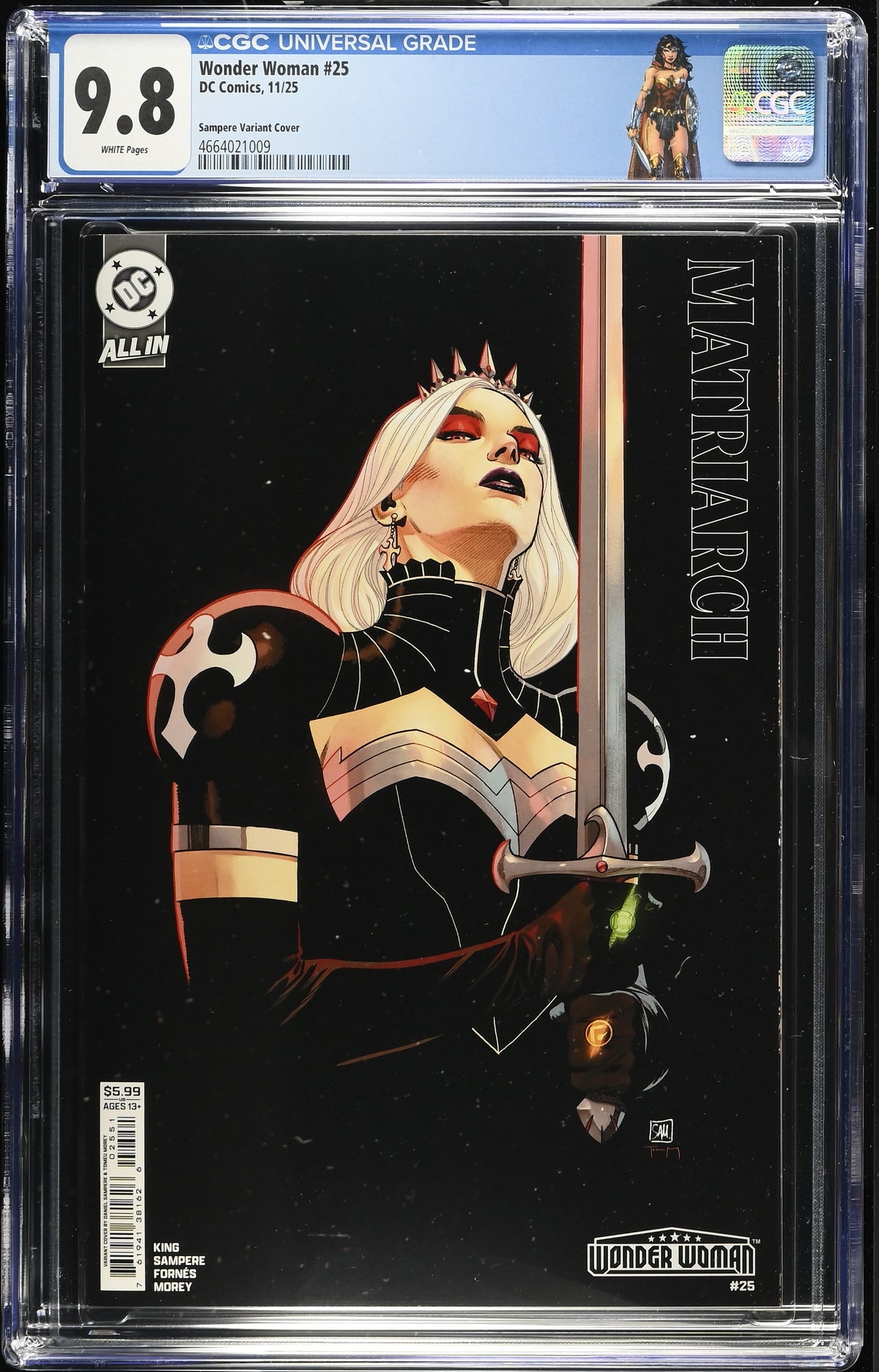 Wonder Woman #25 CGC 9.8 Sampere Variant Cover - Custom Label