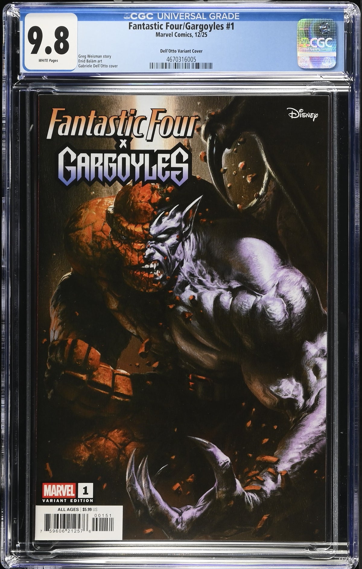Fantastic Four X Gargoyles #1 - Gabriele Dell'Otto Variant Cover CGC 9.8