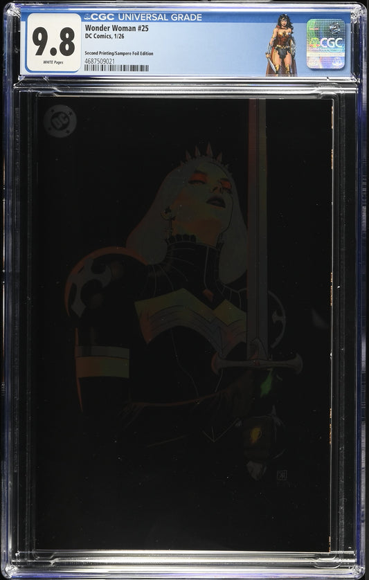 Wonder Woman #25 Second Printing Foil Variant CGC 9.8 - Custom Label