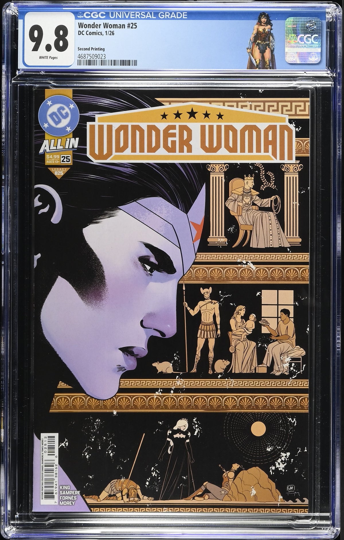 Wonder Woman #25 Second Printing Variant CGC 9.8 - Custom Label