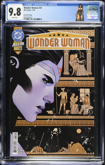 Wonder Woman #25 Second Printing Variant CGC 9.8 - Custom Label