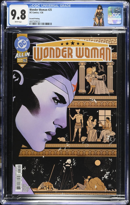 Wonder Woman #25 Second Printing Variant CGC 9.8 - Custom Label
