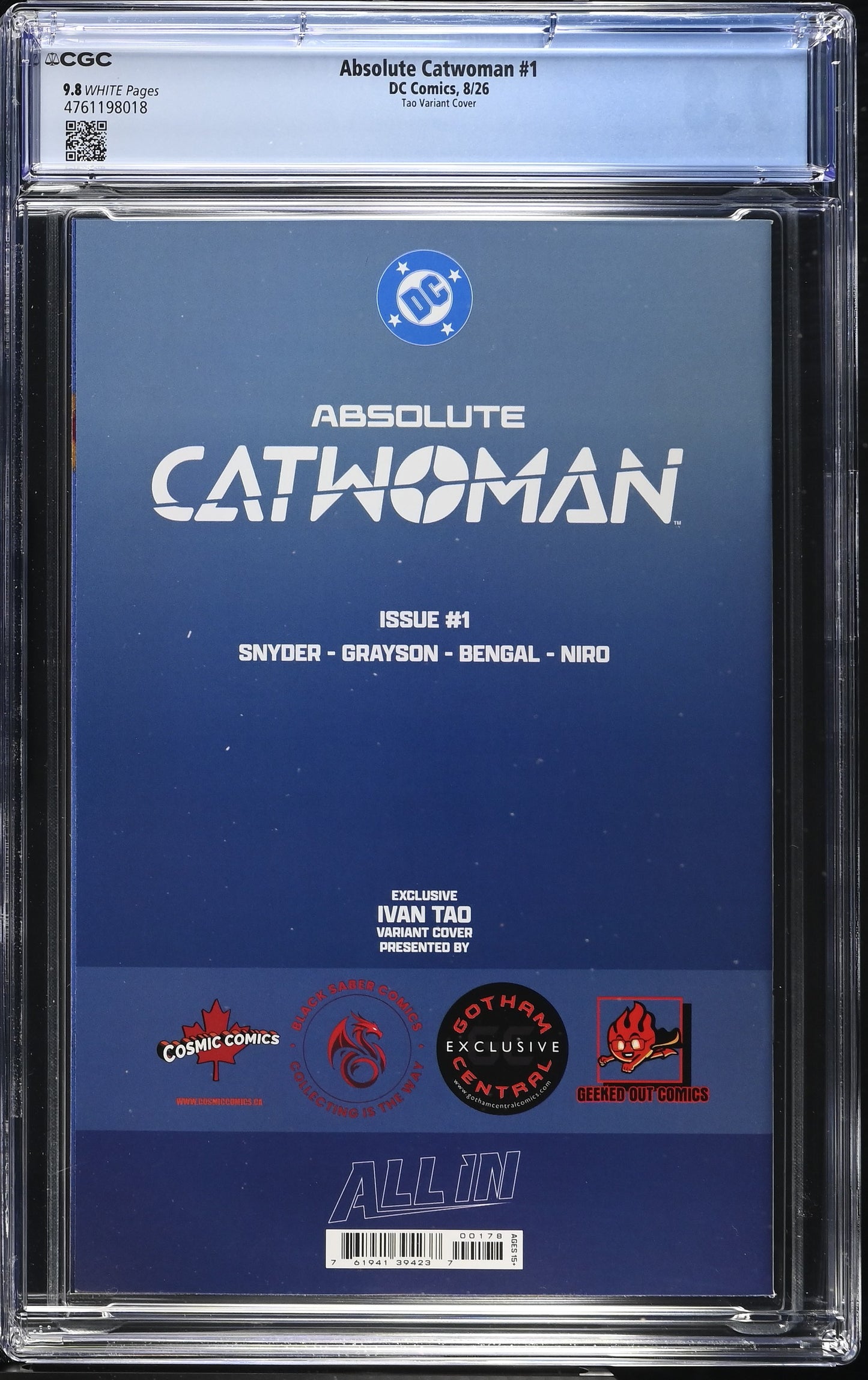 Absolute Catwoman #1 Tao Variant Cover CGC 9.8