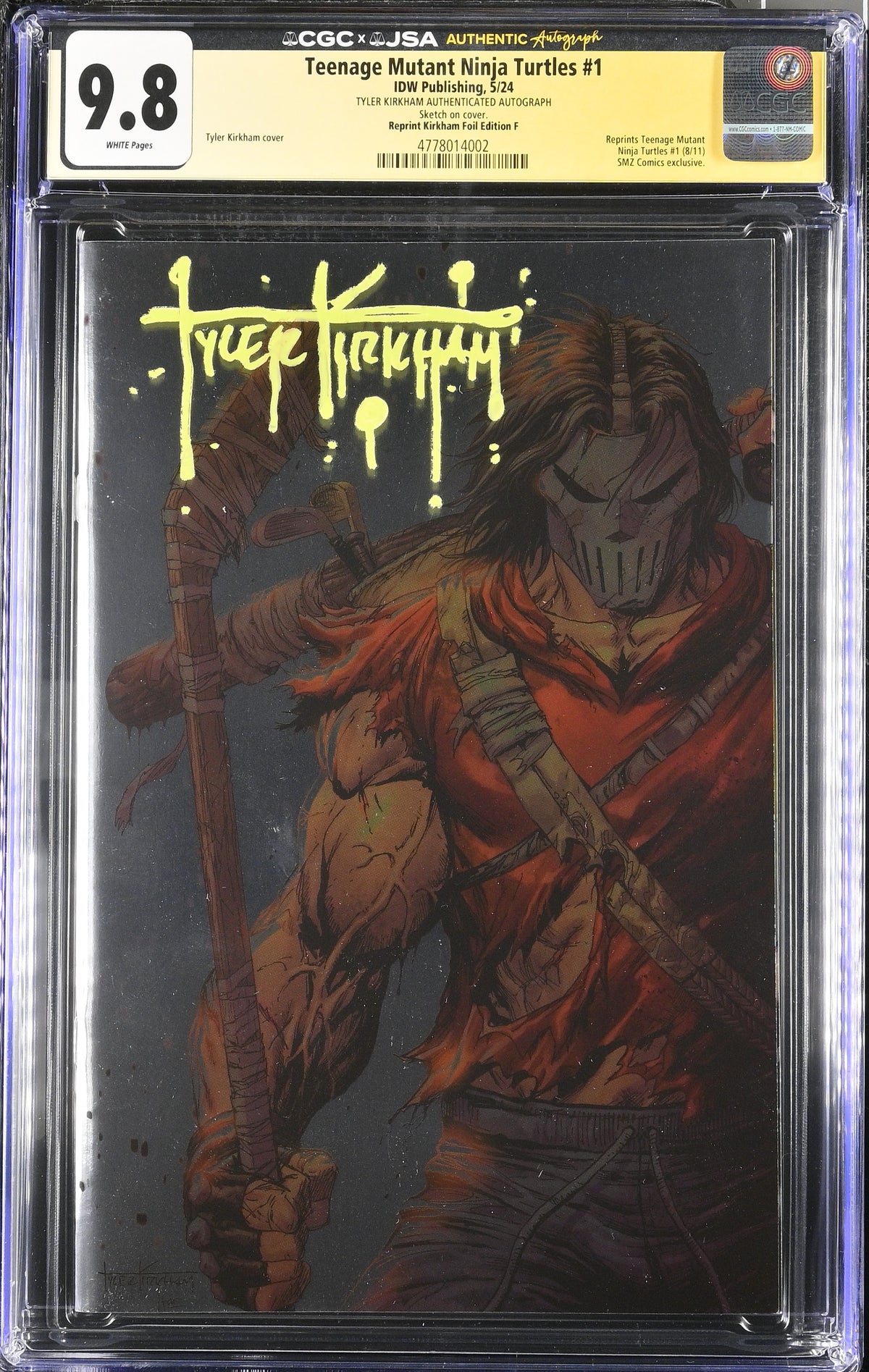 TMNT #1 Kirkham Foil Edition F CGC x JSA 9.8 Signed 2024 - Only 6 Graded