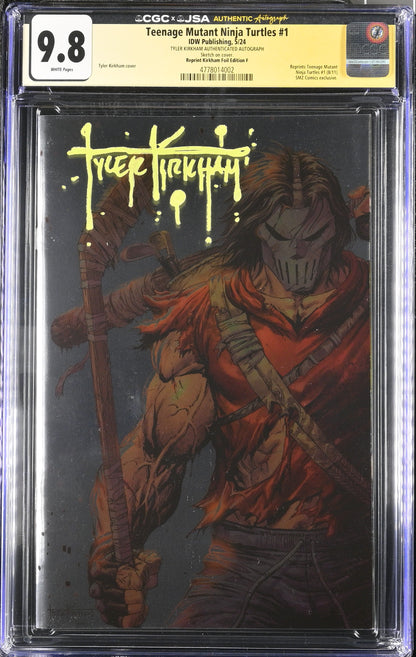 TMNT #1 Kirkham Foil Edition F CGC x JSA 9.8 Signed 2024 - Only 6 Graded