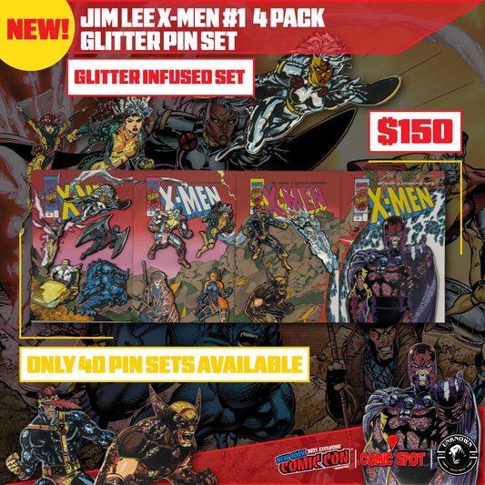 Jim Lee X-Men #1 4 Pack Exclusive Enamel GLITTER ✨ NYCC EXCLUSIVE Pin Set Only 250 Made (10/22/2025)