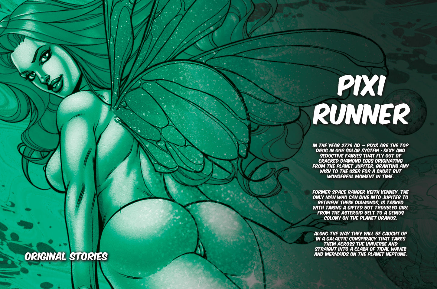 Pixi Runner #5 – Digital Download | Alpha Centurion LXC vs. Mermaid Princess Cassia'Pea Mature Full-Color Sci-Fi Comic