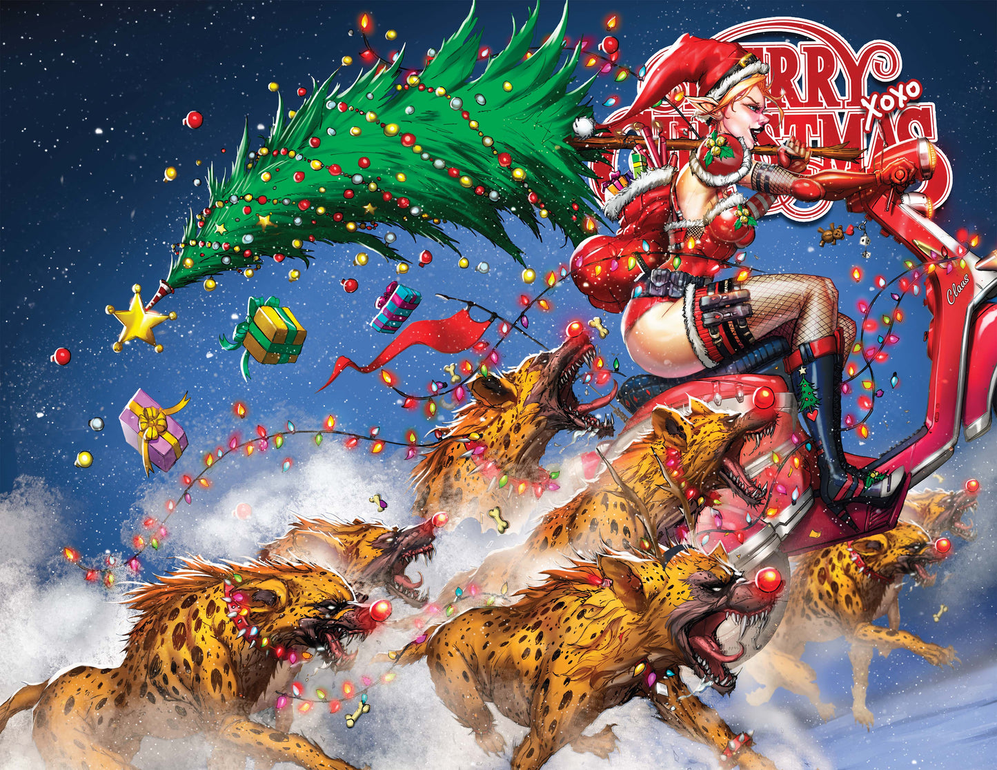 2025 Christmas Moped Madness Blue Wraparound Trade Comic