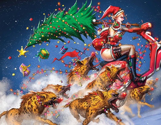 2025 Christmas Moped Madness Blue Wraparound Virgin Comic