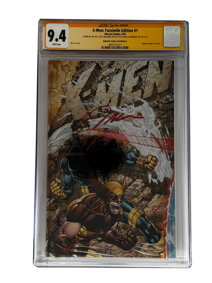 [TRIPLE SIGNED CGC YELLOW LABEL 4 PACK FOIL] X-Men 1991 #1 Facsimile Jim Lee | Claremont |  Williams Cover Var [Set #3]