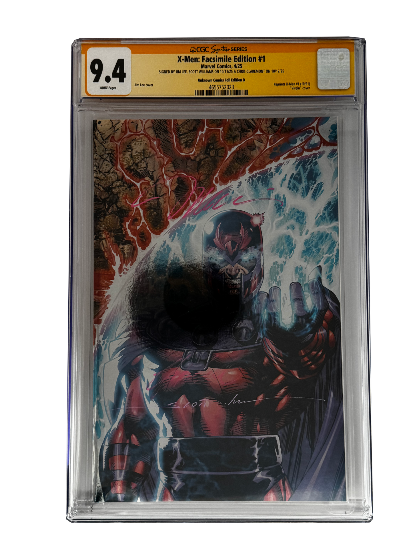 [TRIPLE SIGNED CGC YELLOW LABEL 4 PACK FOIL] X-Men 1991 #1 Facsimile Jim Lee | Claremont |  Williams Cover Var [Set #3]
