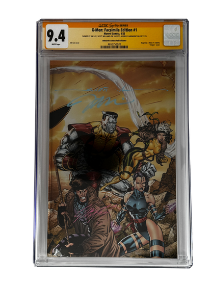 [TRIPLE SIGNED CGC YELLOW LABEL 4 PACK FOIL] X-Men 1991 #1 Facsimile Jim Lee | Claremont |  Williams Cover Var [Set #2]