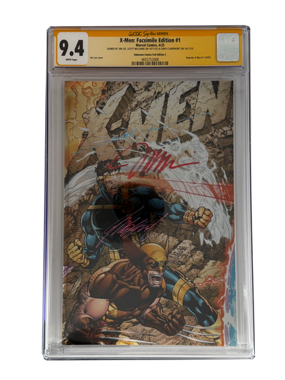 [TRIPLE SIGNED CGC YELLOW LABEL 4 PACK FOIL] X-Men 1991 #1 Facsimile Jim Lee | Claremont |  Williams Cover Var [Set #2]