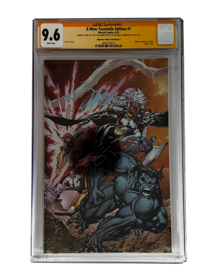 [TRIPLE SIGNED CGC YELLOW LABEL 4 PACK FOIL] X-Men 1991 #1 Facsimile Jim Lee | Claremont |  Williams Cover Var [Set #2]