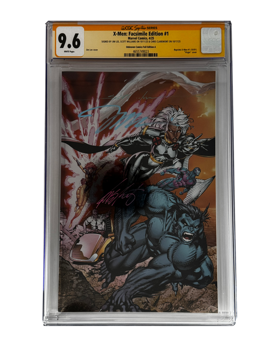 [TRIPLE SIGNED CGC YELLOW LABEL 4 PACK FOIL] X-Men 1991 #1 Facsimile Jim Lee | Claremont |  Williams Cover Var [Set #1]