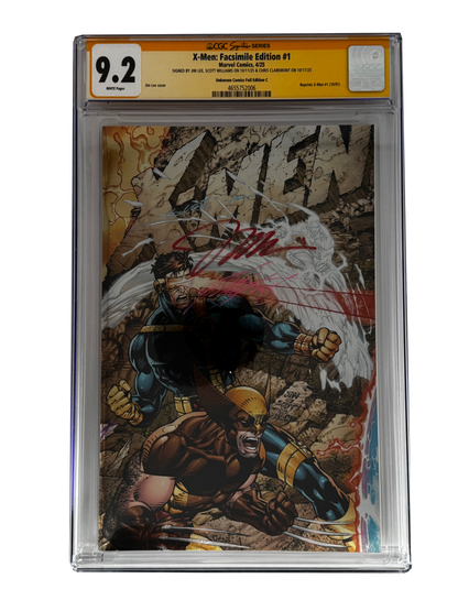 [TRIPLE SIGNED CGC YELLOW LABEL 4 PACK FOIL] X-Men 1991 #1 Facsimile Jim Lee | Claremont |  Williams Cover Var [Set #4]