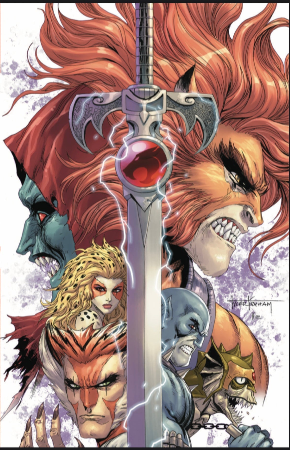 THUNDERCATS # 6 WHITE AND PURPLE VIRGIN SET JAMS FORTRESS, TYLER KIRKHAM SDCC EXCLUSIVE (C